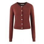 Women's Retro Multi-color Round Neck Long Sleeve Jacket