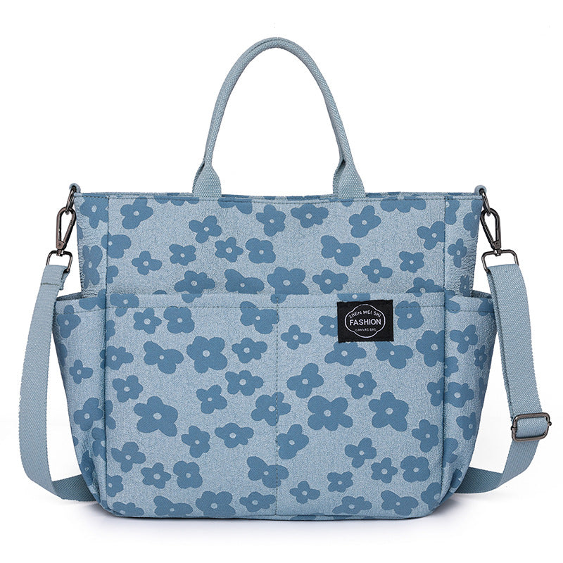 Large Canvas Travel Bag - Lightweight Weekender Handbag with Multiple Pockets