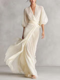 European And American-style Slim-fit Long Dress For Women