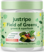 Field of Greens Superfood Powder – Organic Spirulina, Chlorella & Beet Root, Probiotic, 28 Scoops