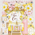 Fiesec First Bee Day Decorations Girl – 108Pcs Honey Bee Themed 1st Birthday Kit