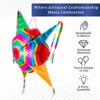 Fiesta Wraps Mexican Piñata – 32-Inch Large Foldable Star Pinata for Birthdays