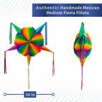 Fiesta Wraps Mexican Piñata Rainbow (Medium 26 in) – Authentic Handmade Foldable Pinata for Parties
