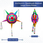 Fiesta Wraps Mexican Piñata – 32-Inch Large Foldable Star Pinata for Birthdays
