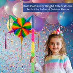 Fiesta Wraps Mexican Piñata Rainbow (Medium 26 in) – Authentic Handmade Foldable Pinata for Parties