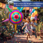 Fiesta Wraps Mexican Piñata – 32-Inch Large Foldable Star Pinata for Birthdays