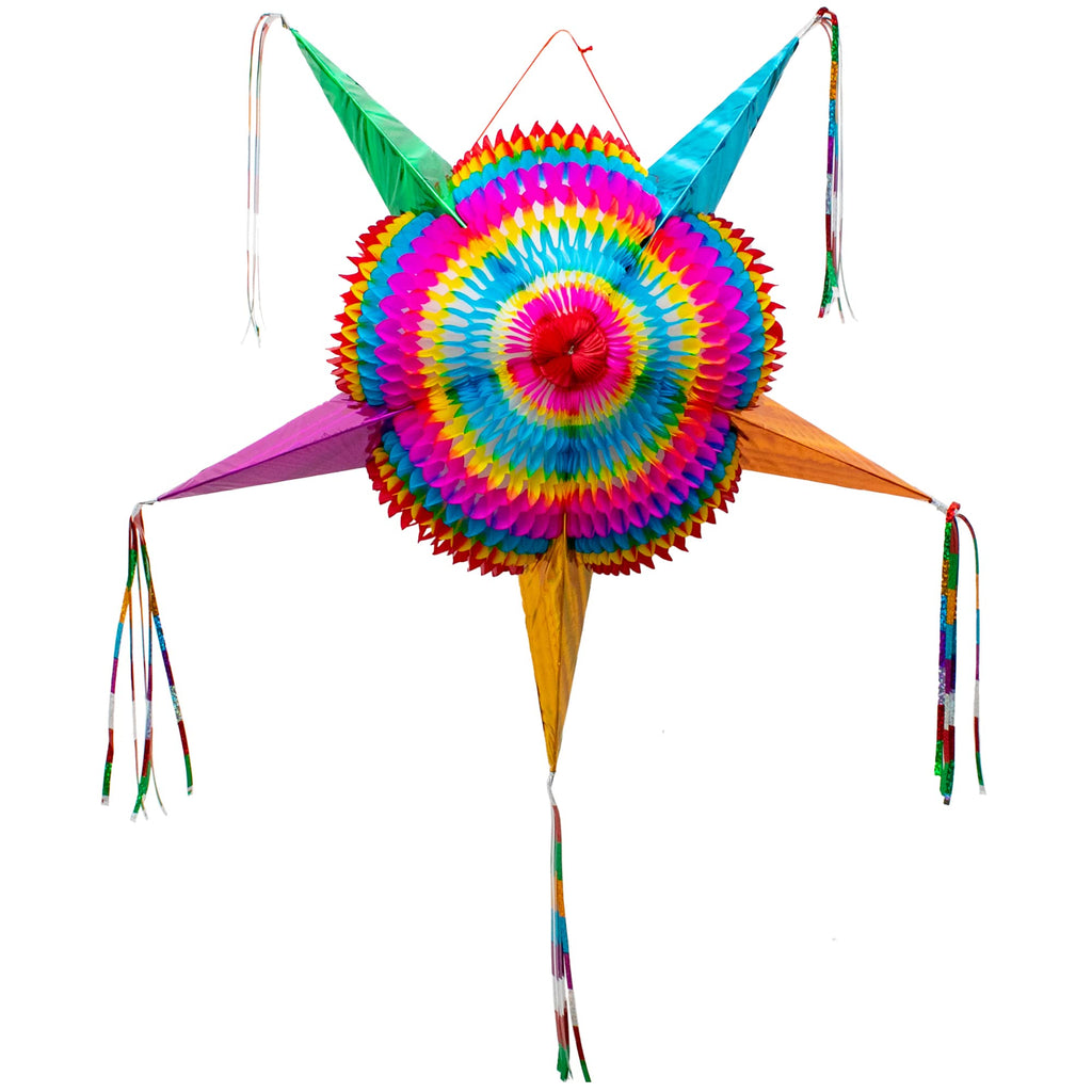 Fiesta Wraps Mexican Piñata – 32-Inch Large Foldable Star Pinata for Birthdays