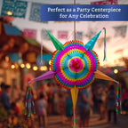 Fiesta Wraps Mexican Piñata – 32-Inch Large Foldable Star Pinata for Birthdays