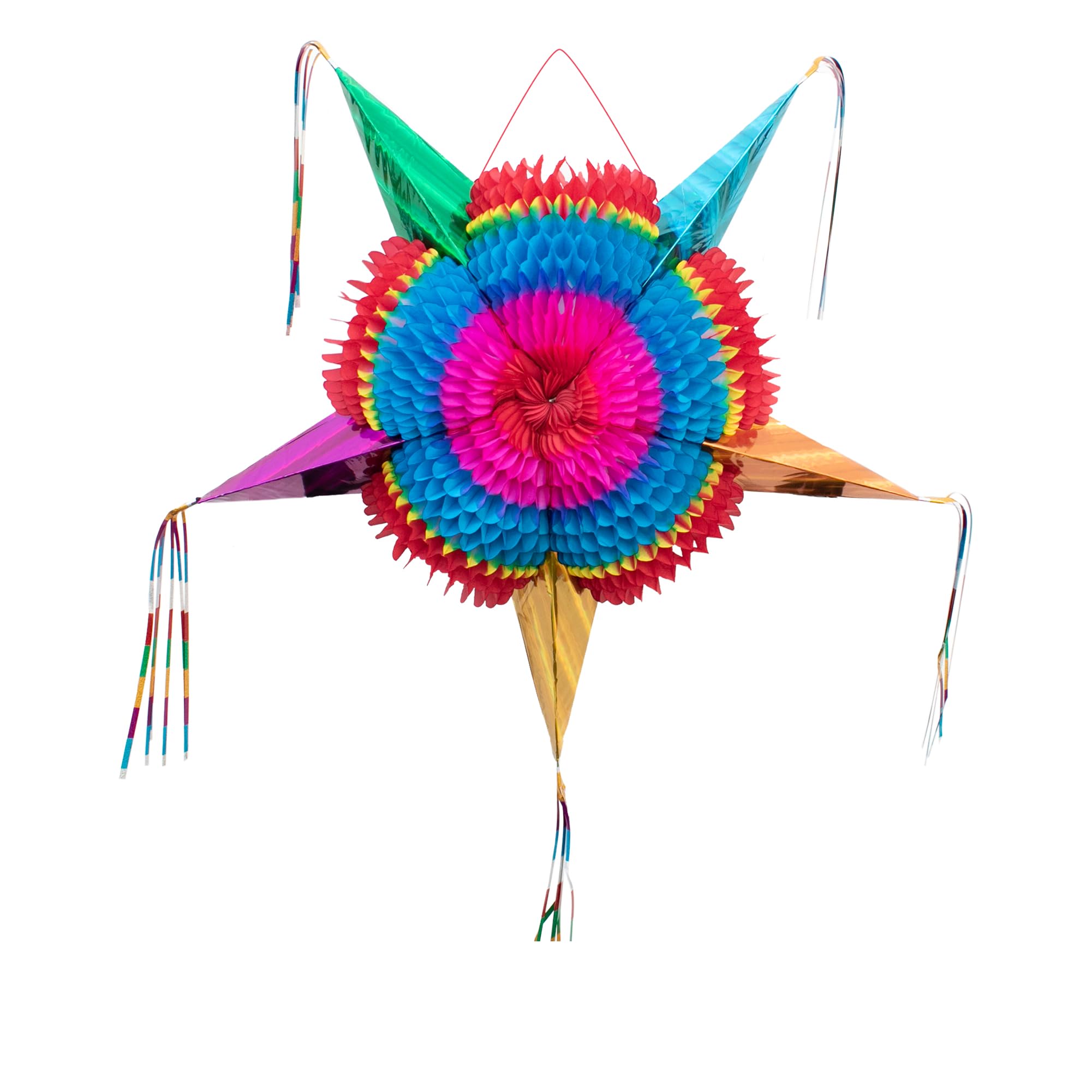 Fiesta Wraps Mexican Pinata Star (Medium 26in) – Authentic Handmade Foldable Pinata for Birthday Parties