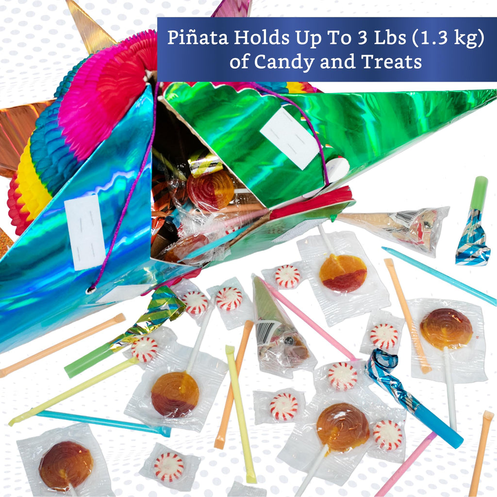 Fiesta Wraps Mexican Pinata Star (Medium 26in) – Authentic Handmade Foldable Pinata for Birthday Parties