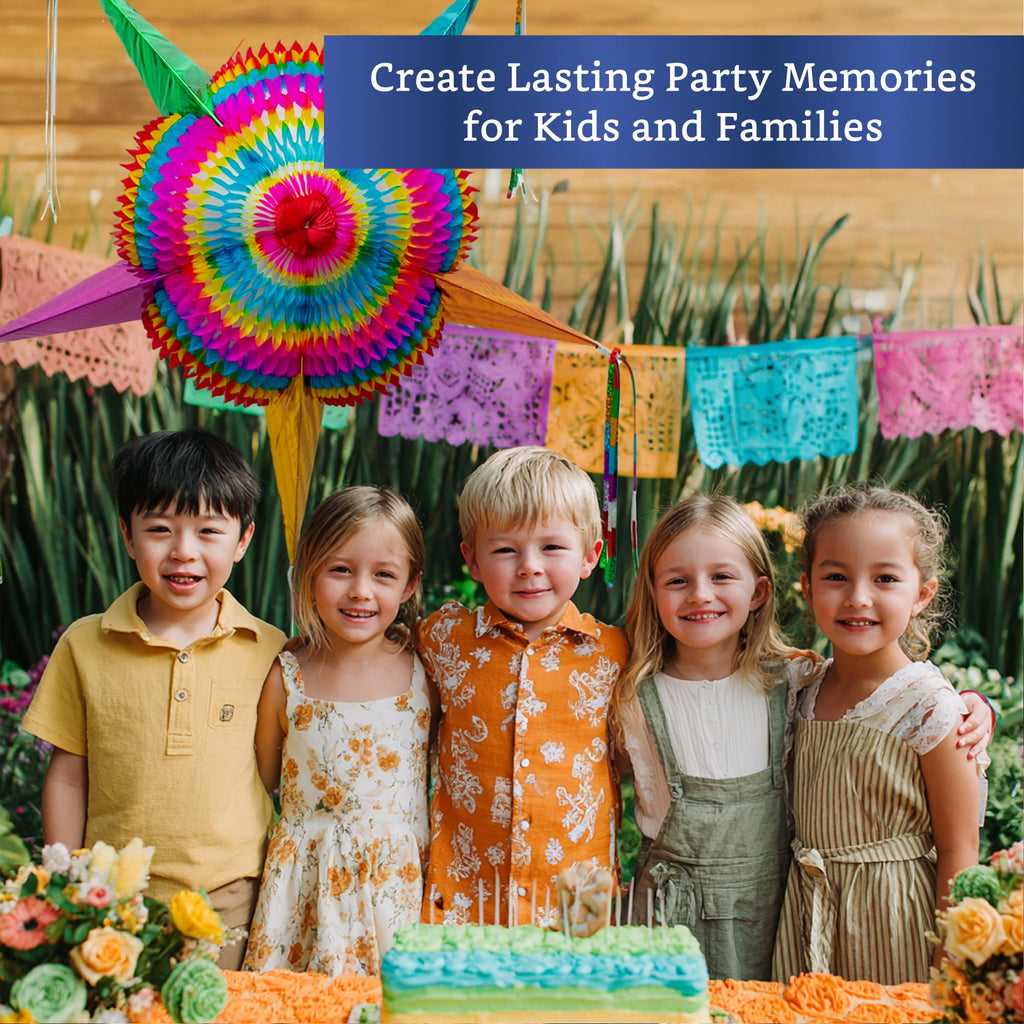 Fiesta Wraps Mexican Piñata – 32-Inch Large Foldable Star Pinata for Birthdays