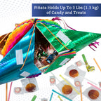 Fiesta Wraps Mexican Piñata Rainbow (Medium 26 in) – Authentic Handmade Foldable Pinata for Parties