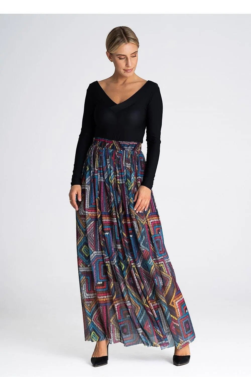 Figl elegant long mesh skirt