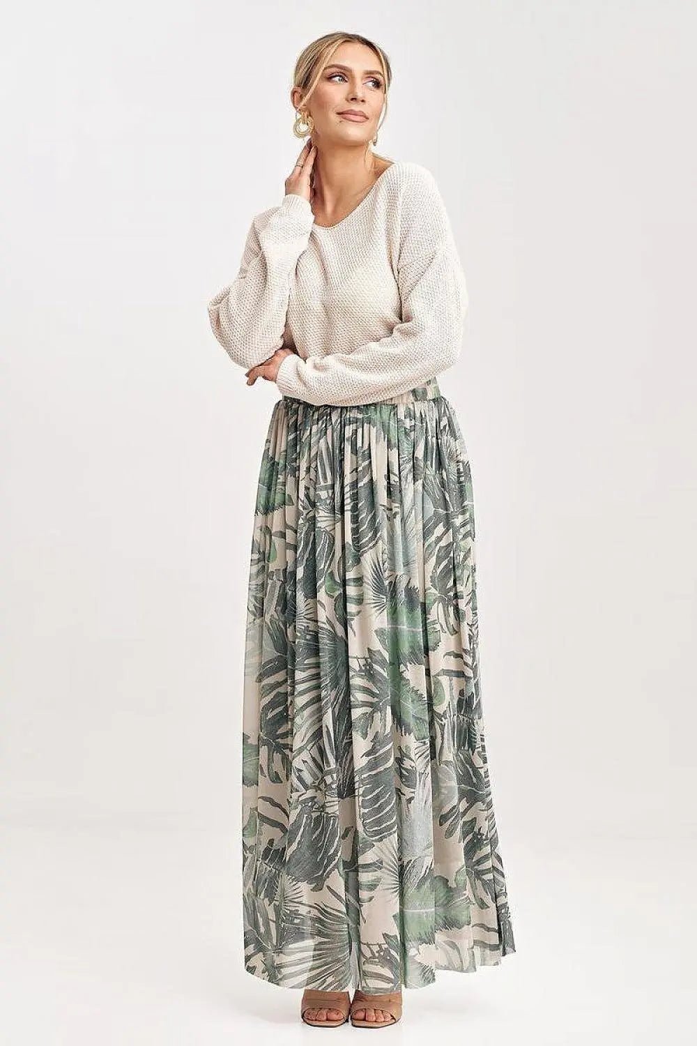 Figl elegant long mesh skirt