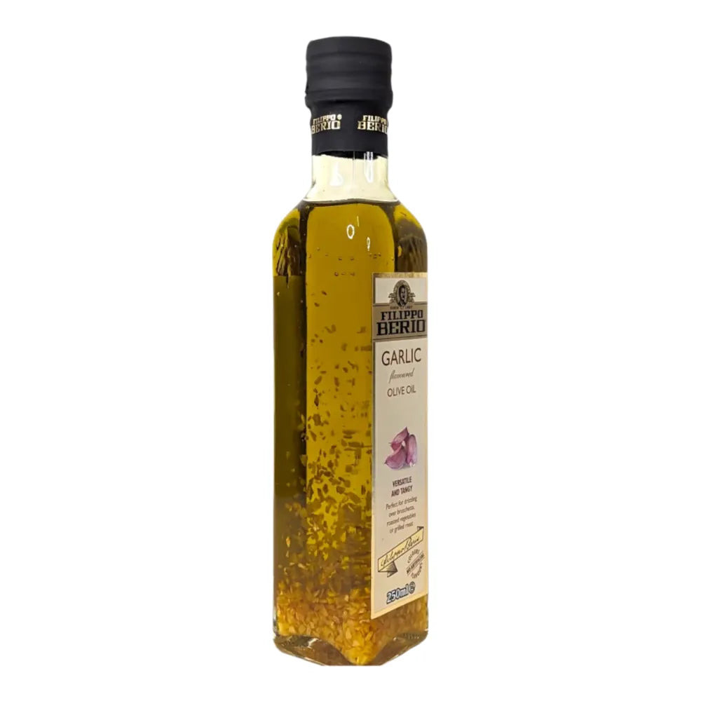 Filippo Berio Garlic Flavoured Olive Oil Glass Bottle 250ml