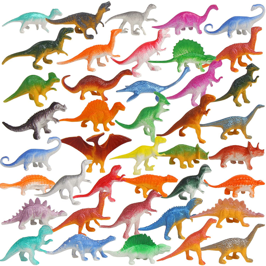 FINGOOO 78-Piece Mini Dinosaur Figures | Cupcake Toppers & Party Favors