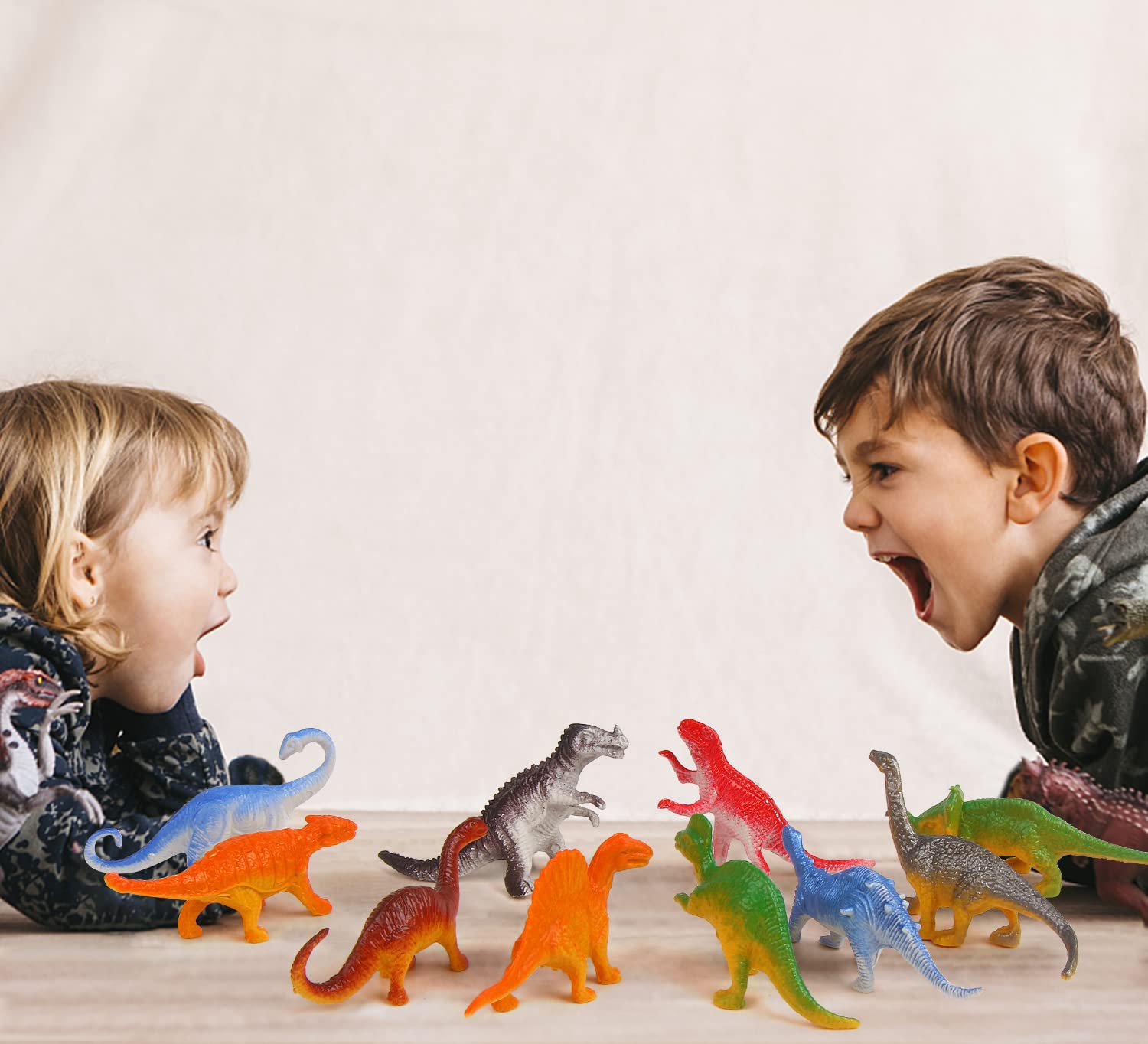 FINGOOO 78-Piece Mini Dinosaur Figures | Cupcake Toppers & Party Favors