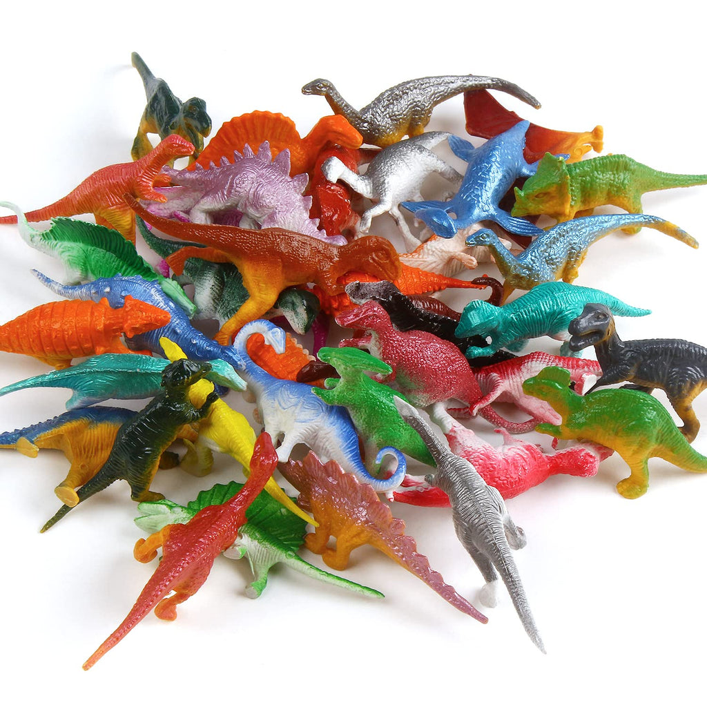 FINGOOO 78-Piece Mini Dinosaur Figures | Cupcake Toppers & Party Favors