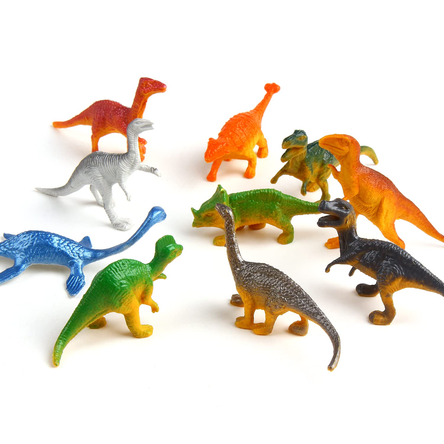 FINGOOO 39-Piece Mini Dinosaur Figures – Assorted 2–4in Dinosaurs for Party Favors, Cake Toppers & Learning