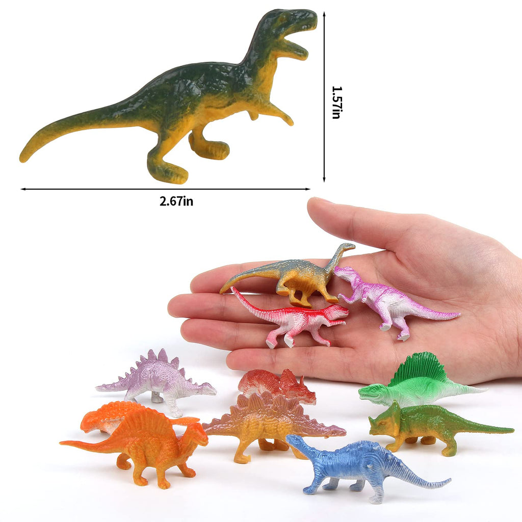 FINGOOO 39-Piece Mini Dinosaur Figures – Assorted 2–4in Dinosaurs for Party Favors, Cake Toppers & Learning
