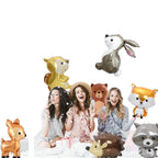Finypa 7PCS Forest Animal Balloons – Jumbo Woodland Party Decor (Fox, Hedgehog, Squirrel, Bear, Deer, Raccoon, Rabbit)
