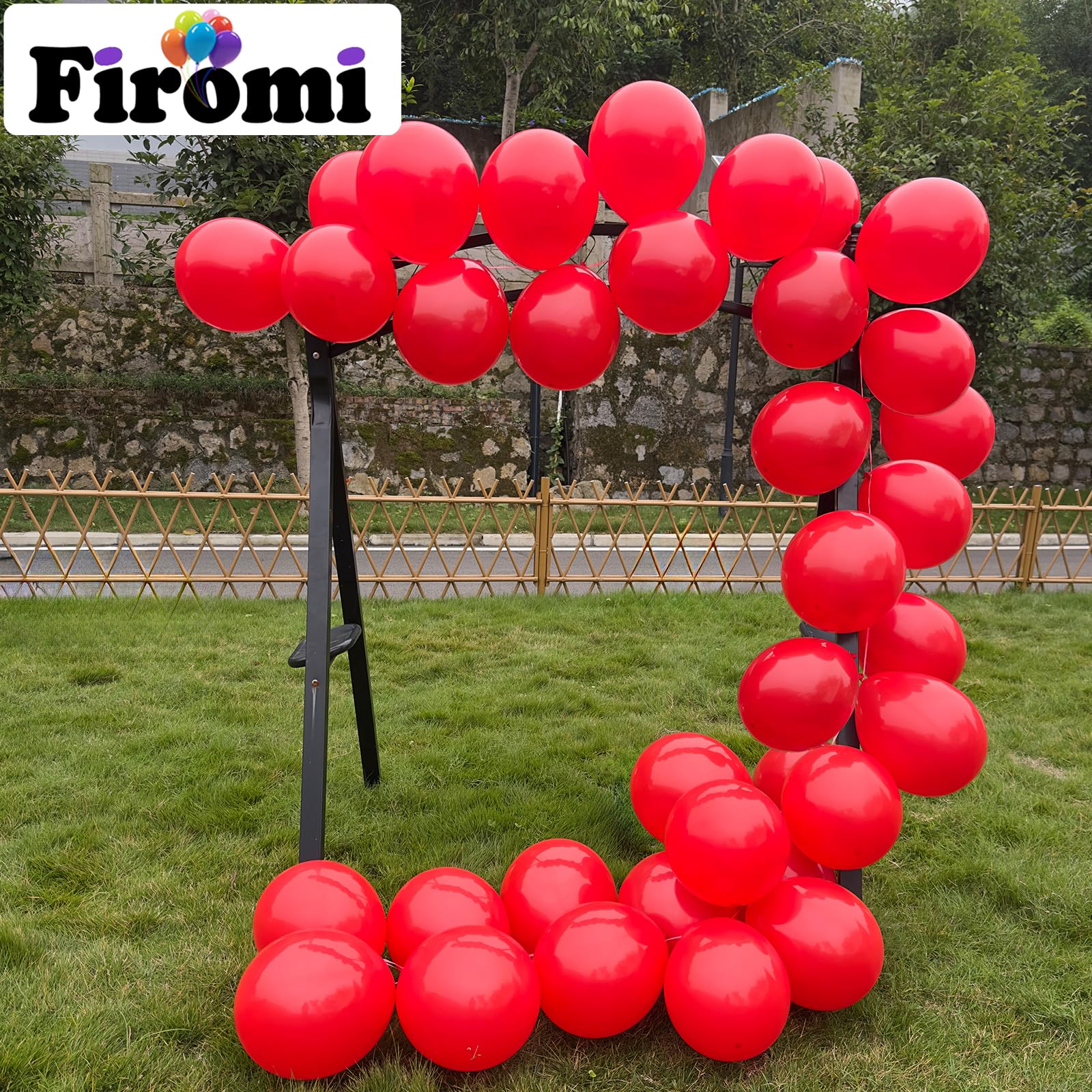Firomi Red Balloons 12-inch – 100 Pack Matte Thick Latex with 3 Ribbons | Birthday Party & Wedding Decor