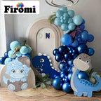 Firomi Metallic Blue Balloons Set – 70pc, 12in Chrome and Navy Blue + 2 Ribbons