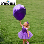 Firomi Metallic Purple Balloons 18-Inch 12-Pack | Thick Latex, Ribbon Included