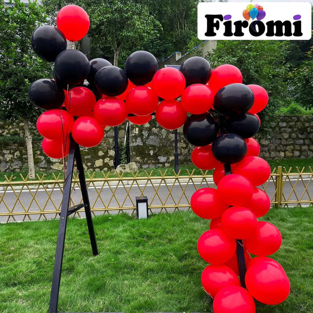Firomi Red Balloons 12-inch – 100 Pack Matte Thick Latex with 3 Ribbons | Birthday Party & Wedding Decor