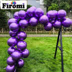 Firomi Metallic Purple Balloons (12in) – 100 Pack Chrome Latex with 3 Ribbons