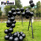 Firomi Black Balloons 12in – 100-pack Thick Latex with 3 Ribbons for Party Decor