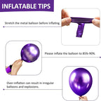 Firomi Metallic Purple Balloons 5-Inch 100 Pack with Ribbons