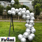 Firomi Metallic Silver Balloons 12-inch – 100 Pack with 3 Ribbons | Chrome Latex Party Decor