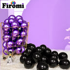 Firomi Metallic Purple Balloons 5-Inch 100 Pack with Ribbons