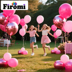 Firomi Metallic Pink Balloons Set – 70 Count 12in Chrome Hot Pink & Light Pink Latex (Includes 2 Ribbons)