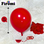 Firomi Red Balloons 12-inch – 100 Pack Matte Thick Latex with 3 Ribbons | Birthday Party & Wedding Decor