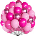 Firomi Metallic Pink Balloons Set – 70 Count 12in Chrome Hot Pink & Light Pink Latex (Includes 2 Ribbons)