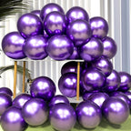 Firomi Metallic Purple Balloons (12in) – 100 Pack Chrome Latex with 3 Ribbons