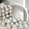 Firomi Metallic Silver 5-Inch Latex Balloons – 100 Pack with 2 Ribbons for Weddings & Parties