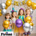 Firomi Metallic Silver Balloons 12-inch – 100 Pack with 3 Ribbons | Chrome Latex Party Decor