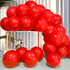 Firomi Red Balloons 12-inch – 100 Pack Matte Thick Latex with 3 Ribbons | Birthday Party & Wedding Decor