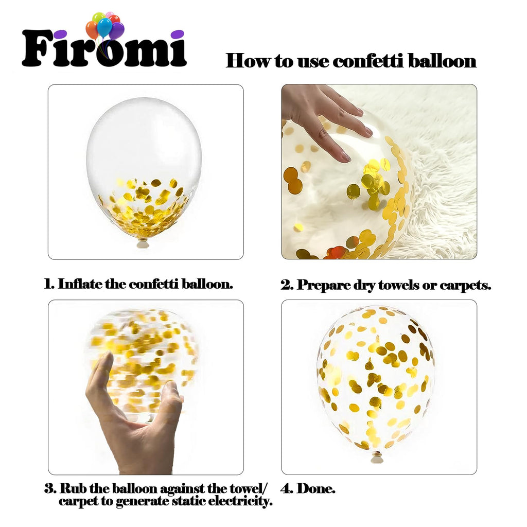 Firomi Metallic Chrome Silver & Black Balloons 70 Pack - 12in Confetti Set with Ribbons