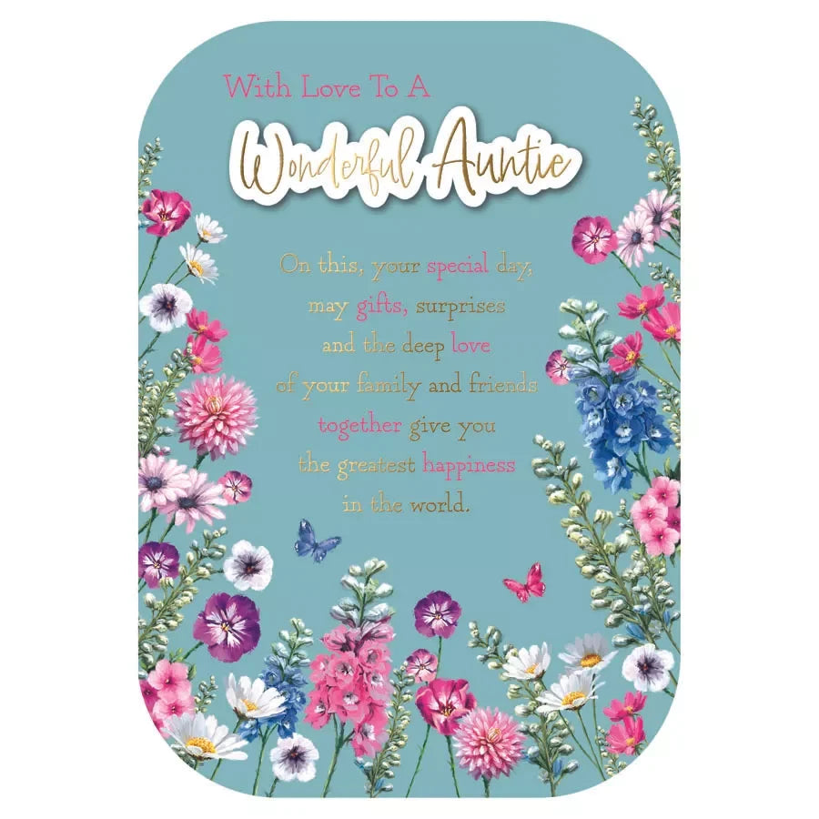 WITH LOVE  TO  A  WONDERFUL   AUNTIE  BIRTHDAY  CARD