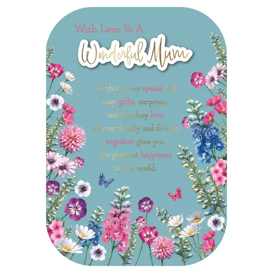 WITH LOVE  TO  MY WONDERFUL MUM    BIRTHDAY  CARD