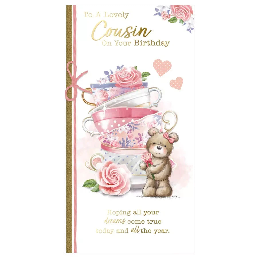 to a lovely  COUSINr on your  birthday  card