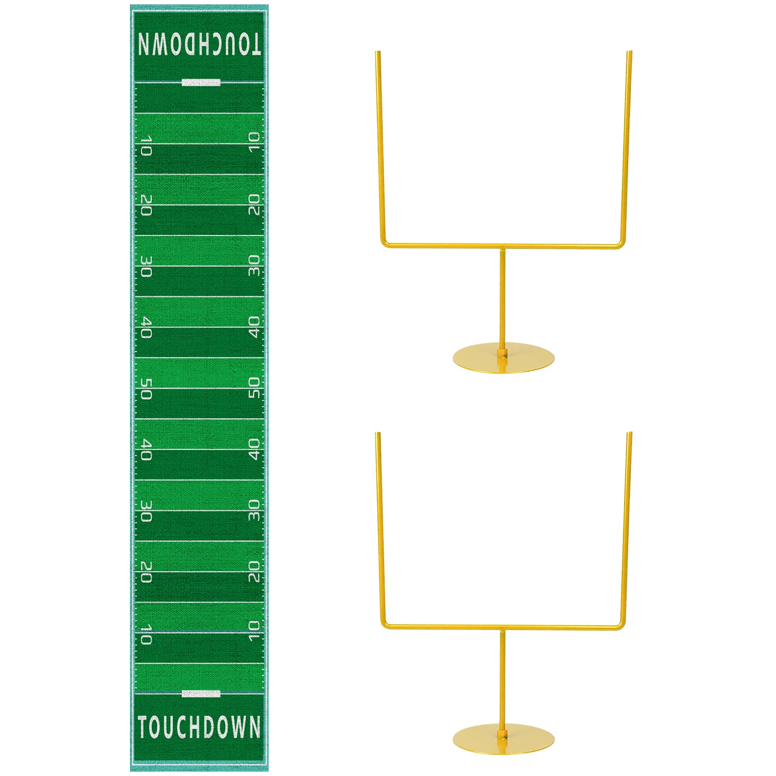 Fjoron 3-Piece Metal Football Goal Post Decoration Set | Table Decor & Football Theme Party Supplies