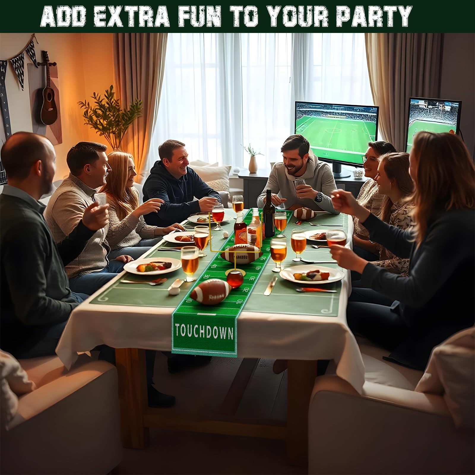 Fjoron 3-Piece Metal Football Goal Post Decoration Set | Table Decor & Football Theme Party Supplies