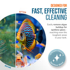 FL!PPER Float Standard Magnetic Aquarium Cleaner – 2-in-1 Scrubber & Scraper for Glass & Acrylic Tanks