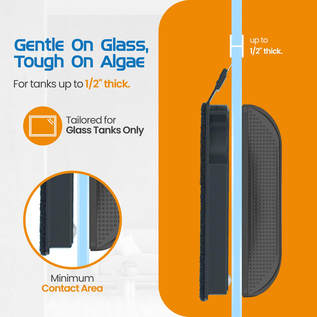 FL!PPER Float Standard Magnetic Aquarium Cleaner – 2-in-1 Scrubber & Scraper for Glass & Acrylic Tanks
