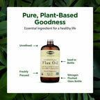 Flora Flax Oil – Cold-Pressed, Organic, Non-GMO, 32 oz Amber Bottle
